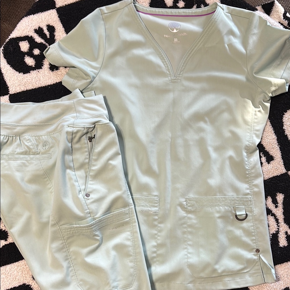 Healing Hands Light Green Scrub Set